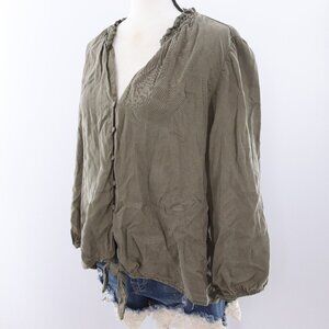 WHBM‎ | Olive Green Long Sleeve Top XL